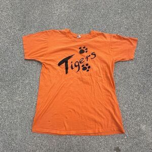 Vintage 80's Screen Stars Clemson Tigers T-Shirt Mens XL Regular Orange College